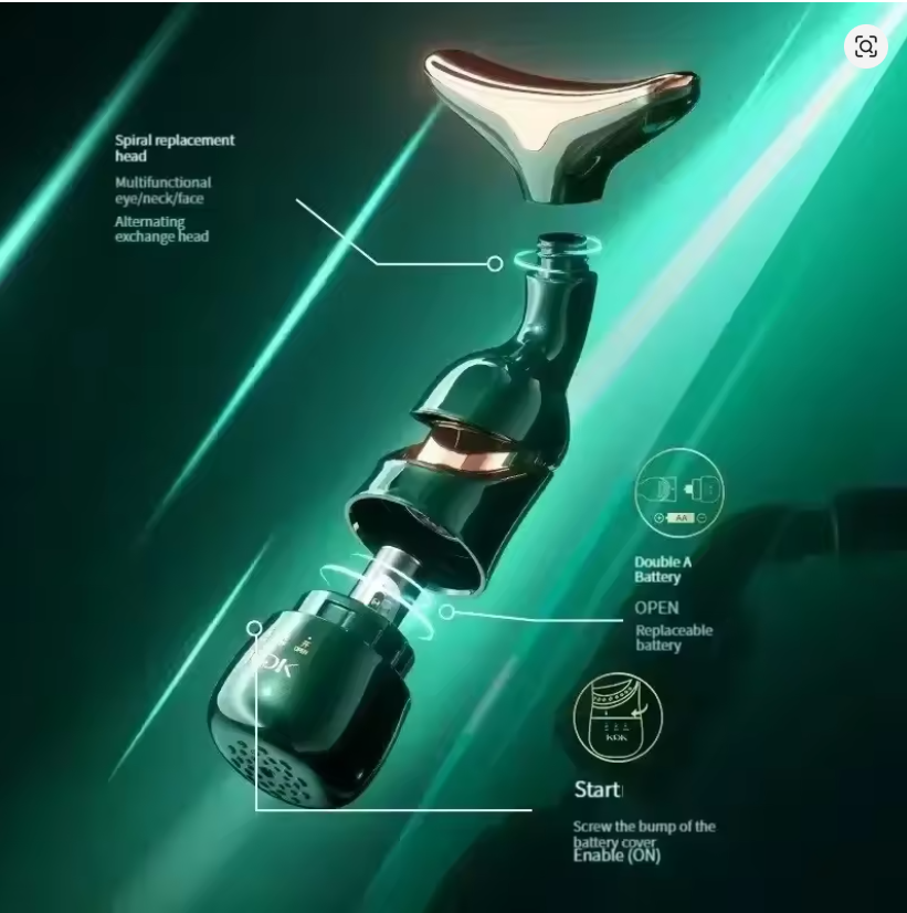 DISPOSITIVO DE ESTIRAMIENTO FACIAL 3 EN 1, MASAJE FACIAL PARA OJOS Y CUELLO, ADELGAZANTE EMS, BELLEZA,