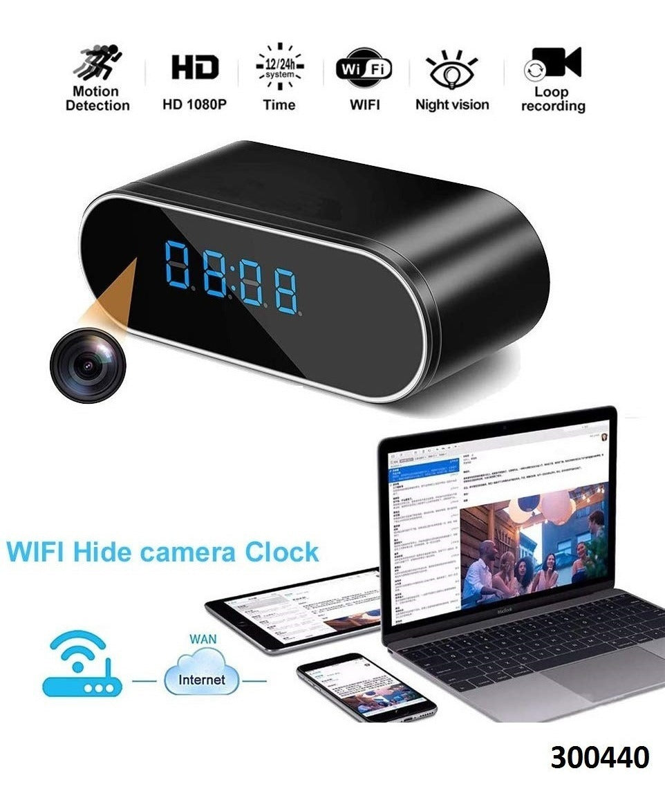 MINI CÁMARA ESPÍA RELOJ SEGURIDAD OCULTA WIFI 1080P DETECTOR